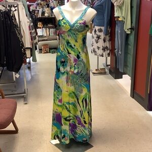 Speechless Vibrant Green and Blue Prom Dress